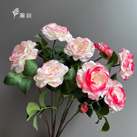 Fleur artificielle unique Prunier en fleurs Rose Camélia pour décoration de mariage, extérieur, maison, bouquet, accessoires de photographie de table