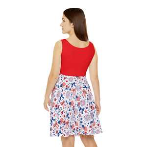 Vestido de Patinadora con Diseño Patriótico de la Bandera Americana OEM ODM para Mujer, Estampado para Celebrar el 4 de Julio 250, Traje para Celebración - Product Image 6