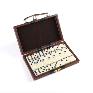 Coffret de Dominos 6-en-1 en Cuir et Bois, Non Toxique, Marque Juxing – Idéal pour Cadeau Promotionnel ou Jeu de Table - Product Image 3