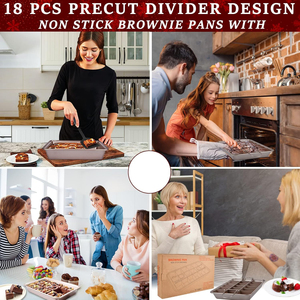 Bandeja para Hornear Antiadherente, Lámina de Acero al Carbono, Moldes Rectangulares para Pastel con Divisores para Hornear en Horno - Product Image 4