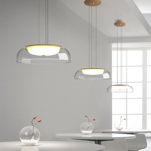 Nordic Minimalist Modern Glass Chandelier Transparent Multi-Head Combination <b>Lighting</b> for Home for <b>Dining</b> Room Bar Counter - Product Image 3