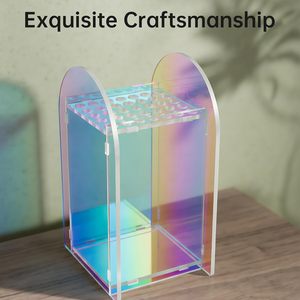 Acrylic <strong>Vase</strong> <strong>Lego</strong> <strong>Flowers</strong> Modern Decorative Puzzle Assembly Display Stand Home Office Creative Toy Bouquet Holder Smooth Finish - Product Image 4