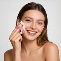 Éponge de maquillage en forme de goutte d'eau à imprimé mignon, grande éponge à poudre double usage (humide et sèche) pour le mélange du fond de teint