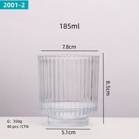 Pot de bougie en verre de mode 185ml 230ml 315ml Conteneur de bougie Pots de bougie vides