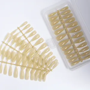 Factory Manufacturer 240 Pcs Pink Nude Nail Material For Nails Coffin T-type Artificial False Nail Tips