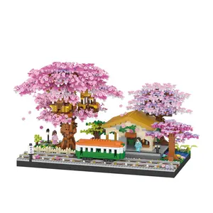 Mô hình 606 Cherry Train DIY giáo dục đồ chơi Micro ABS khối xây dựng Mini gạch PC hộp đóng gói PC mini khối xây dựng bộ trẻ em