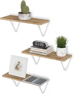 Houten Muur Commando Plank Opslaghouders & Stalen En Houten Plank Display Houten Drijvende Planken