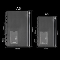 Pochettes pour classeur A5 A6 avec étiquette, enveloppes à fermeture éclair en PVC pour budget, pochettes pour classeur à 6 trous, dossiers pour journal, carnet, planificateur