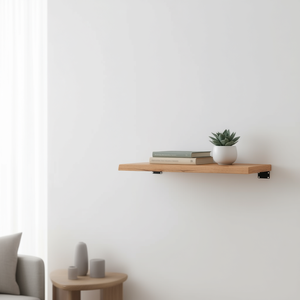 Estante de Pared de Madera de Roble Macizo con Acabado Barnizado, Rectangular, de un Solo Nivel, Minimalista, para Almacenamiento en la Sala de Estar - Product Image 2