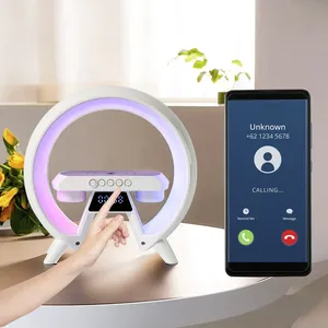 The Most Popular LED Wireless Charging Speaker BT FM Portable Speakers With Alarm Clock