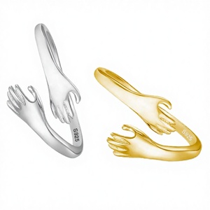 S925 Sterling Silver Adjustable <b>Open</b> <b>Rings</b> Fine Jewelry Unisex Couples Rhodium Plated Trendy 14K Wedding Engagement Party - Product Image 2