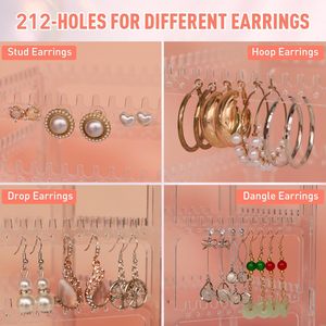 17Dec 360 Rotating Earring Holder 5 Tier Acrylic Jewelry Organizer Stand For <b>Stud</b> Earrings Necklace Bracelet Storage Women - Product Image 3