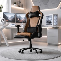 Chaise de Gamer Ergonomique Marron Personnalisée de Haute Qualité avec Fonction de Réglage de la Hauteur pour le Jeu sur Ordinateur
