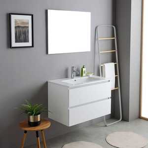 80cm White Wall-Hung Bathroom Cabinet Complete with Bali Sink and Mirror - Product Image 1