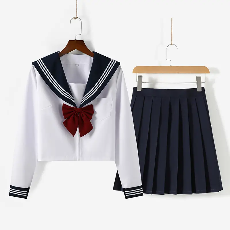 Uniforme escolar japonês terno marinheiro JK menina Cos conjuntos de uniforme de marinheiro fantasia de menina