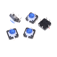 5 Buah Sakelar Sesaat Tombol Tekan Mikro Lubang Tembus 6*6*8.4Mm dengan Sampel LED Hijau Kuning Merah Putih Biru