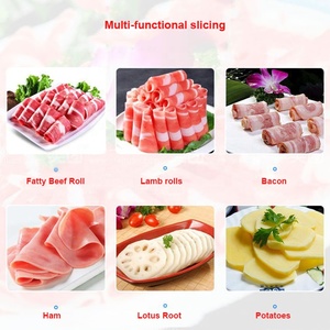 Machine à trancher la viande congelée commerciale, trancheuse automatique industrielle <span class=keywords><strong>pour</strong></span> viande en rouleau, <span class=keywords><strong>pour</strong></span> la transformation du bœuf, des saucisses, du fromage et du poisson - Product Image 2