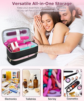 Boîte à jouets sexuels pour adultes, grande et discrète, à double verrouillage, à 2 couches, pour hommes et femmes