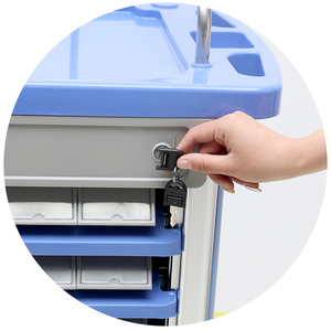 MN-DC001 Nieuwe Ontwerp Abs Dubbelzijdige Geneeskunde Noodwagen Klinische Drugskar Ziekenhuis <span class=keywords><strong>Trolley</strong></span> Optionele Kleur Blauw En Wit - Product Image 3