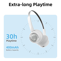 Moda Metal Circumaural inalámbrico para Bluetooth 5,4 auriculares abiertos sobre la oreja IPX4 impermeable Control táctil 25-30H móvil