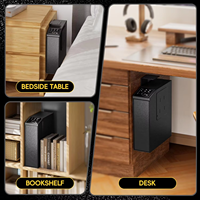 Nouveau Coffre-Fort T9 Monté Sous Table de Chevet pour Arme de Poing et Boîtier à Extraction Rapide avec Empreinte Digitale, Mot de Passe, Clé – Coffre-Forts pour Sécurité Maison et Bureau