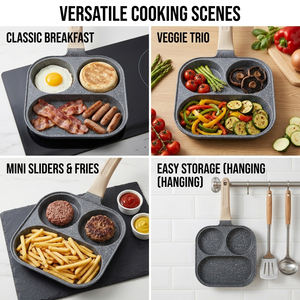 Sartén E-Top de aluminio antiadherente estilo granito para huevos, omeletes, 3 tazas, para hacer hamburguesas, huevos fritos, panqueques y cerdo - Product Image 4