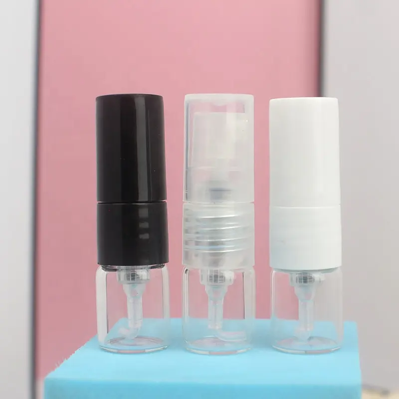 Botella de vidrio rellenable con espray, Mini atomizador de Perfume, 1ml, venta al por mayor