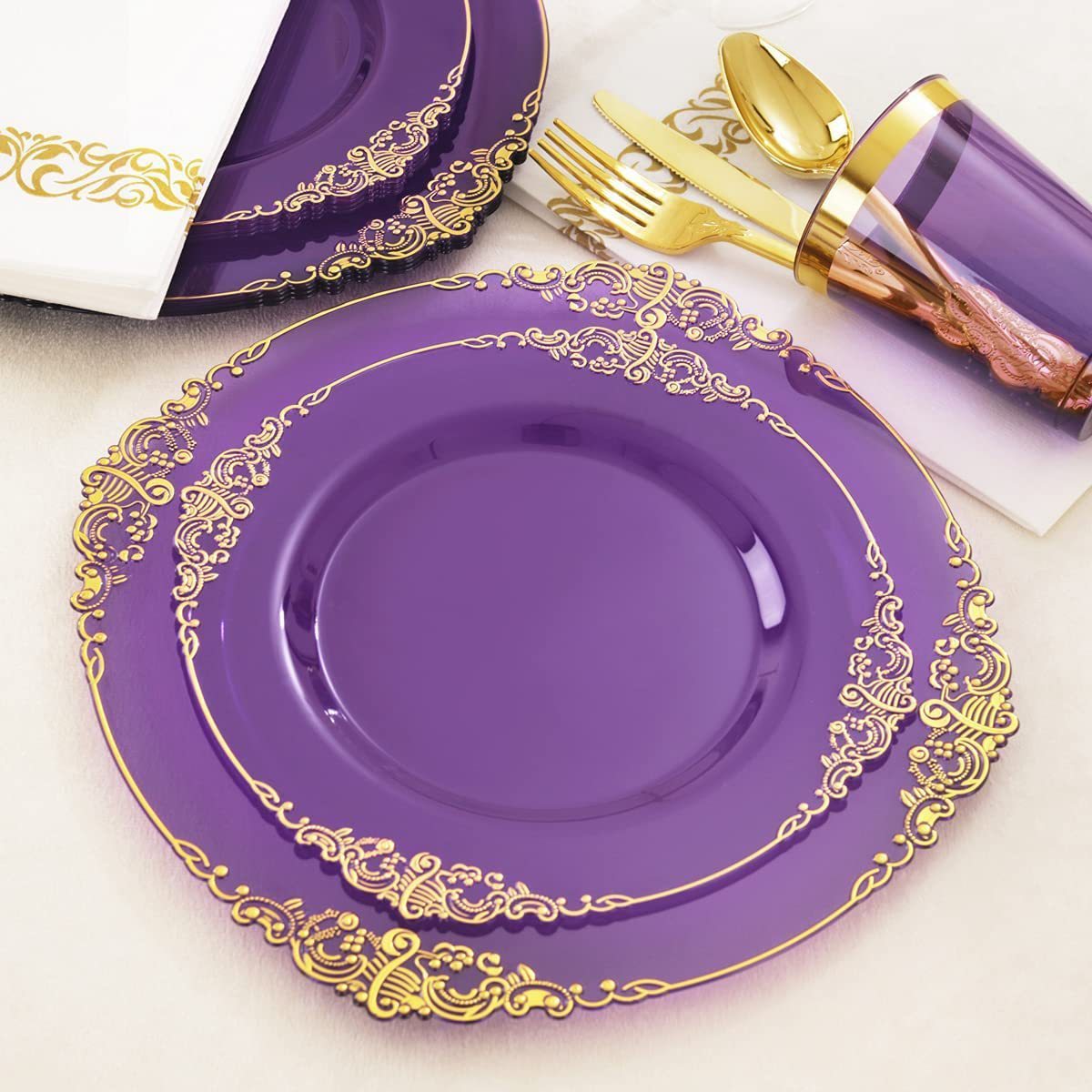 Transparent purple gold edge