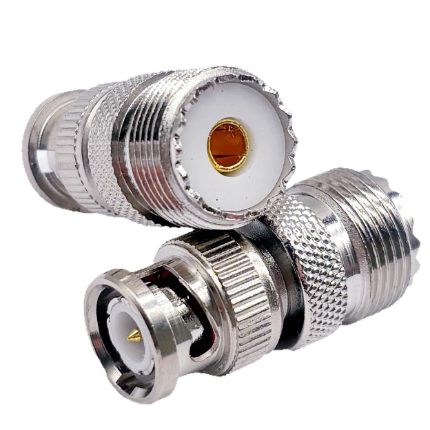 Copper BNC Male to UHF Female Socket Coaxial TV Antenna Cable Connector Adapter