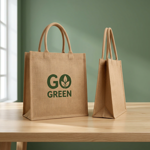 Indian Manufactured 100% Natural Jute Fashion Reusable Tote Carry Bag for Women Shopping and Daily Use Available for Sale - Product Image 6