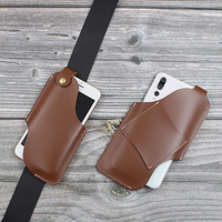 Étui de téléphone en cuir PU durable, étui pour téléphone portable avec passants de ceinture, sac de ceinture portable pour téléphone