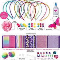 Ensemble personnalisé BELLEWORLD accessoires de fabrication de bijoux pour enfants bandeaux papillon fleur kit de fabrication de bandeau pour cadeau d'anniversaire
