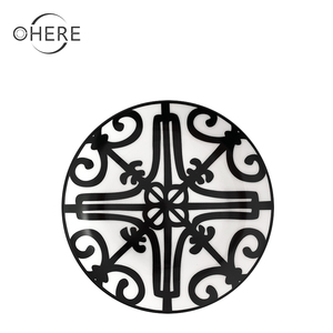 Assiette à salade en céramique noire, assiette à dîner en porcelaine faite à la main, <span class=keywords><strong>vaisselle</strong></span> ronde de mariage, ensemble de dîner d'hôtel - Product Image 4