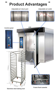 Four rotatif à chariot neuf pour la cuisson, four à pain automatique 16 plateaux, four rotatif gaz/électrique/diesel pour pizza/gâteaux - Prix promotionnels - Product Image 4