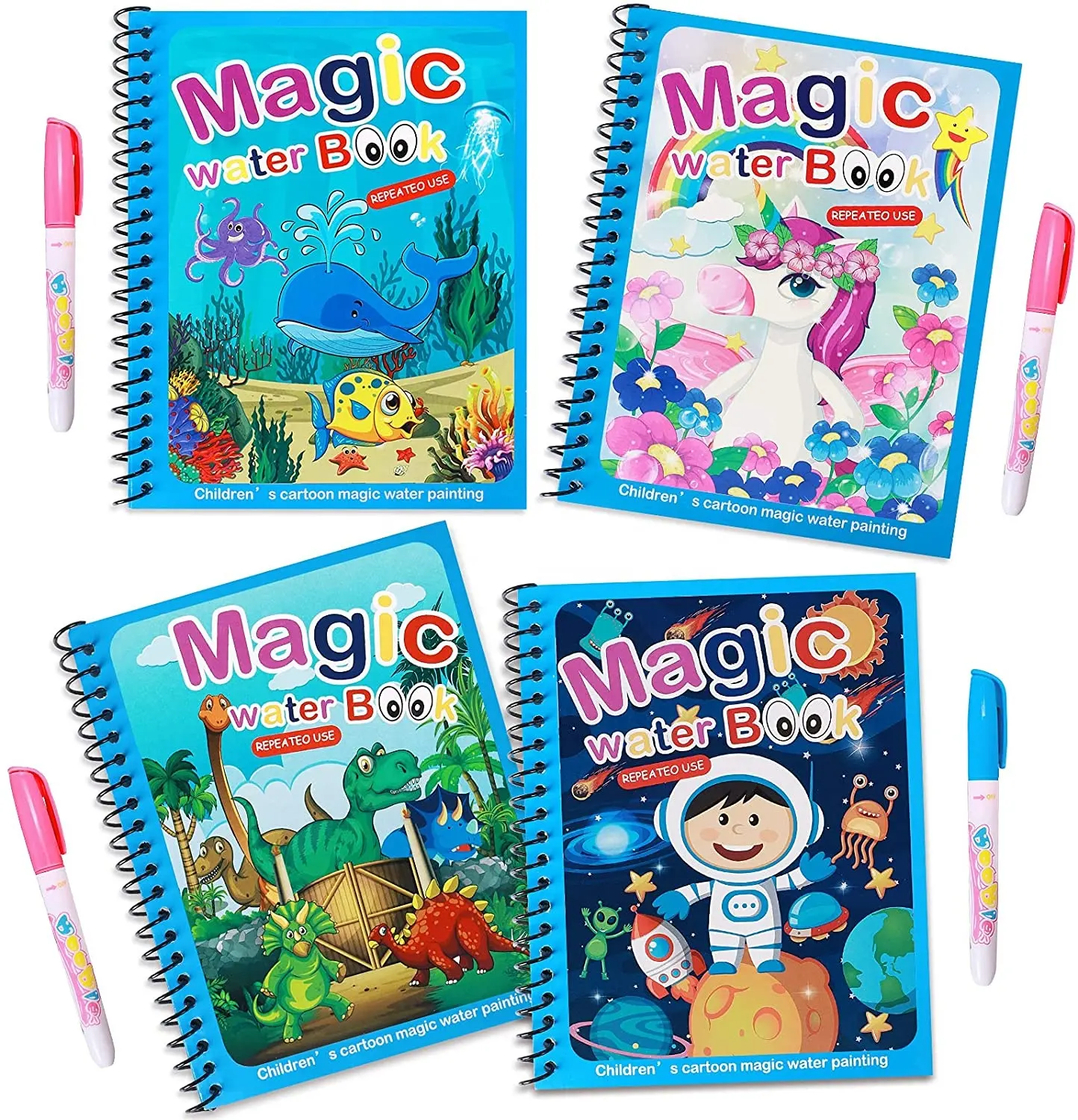 Magic Water Coloring Book Kids Reusable Painting Unicorn Animal Cartoon Coloring Book Boys Girls Educational Learning Toy Gifts
