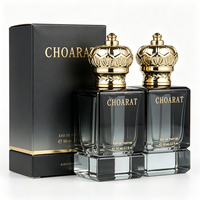 En stock, flacons de parfum vides en verre transparent vintage de 30 ml, 50 ml, 100 ml, flacons de parfum carrés noirs avec emballage en boîte