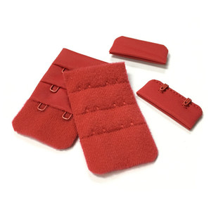 Bandes de crochets et œillets en nylon enduit, 3 rangées, 2 crochets, couleur rouge, accessoires pour sous-vêtements féminins - Product Image 1