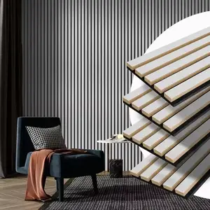 New Product DIY Self Adhesive Decorative Acoustic Panels Wall Interior Slat Sound Wall Panels
