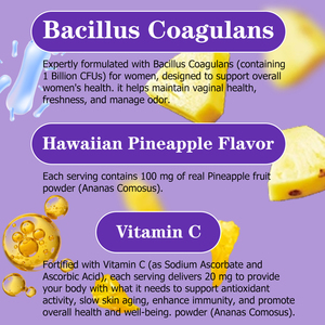Gummies Probiotiques Équilibre Féminin les Plus Vendues avec Poudre de Fruit d'Ananas pour le Soutien Immunitaire et la Nourriture de la Flore Vaginale - Product Image 5