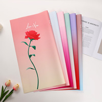 Filet de papier d'emballage de fleurs simples pittoresques Rose dorée rouge Design de bouquet élégant pour l'impression numérique pour les magasins de fleurs