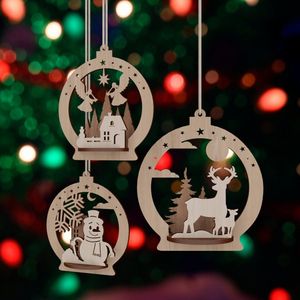 Wanuocraft Ornements <span class=keywords><strong>de</strong></span> <span class=keywords><strong>Noël</strong></span> <span class=keywords><strong>en</strong></span> <span class=keywords><strong>bois</strong></span> découpés au laser 3D faits à la main, Père <span class=keywords><strong>Noël</strong></span>, rennes, boules d'arbre, formes écologiques pour <span class=keywords><strong>Noël</strong></span> - Product Image 6