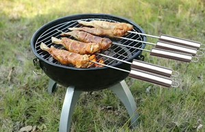 <span class=keywords><strong>Pinchos</strong></span> de acero inoxidable para barbacoa, para Shish Kabob, pollo, camarón y verduras - Product Image 5