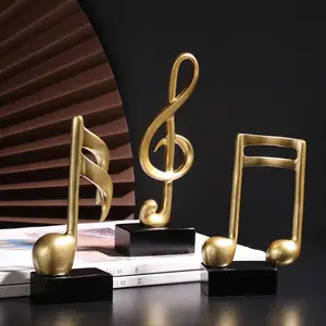 Newart Tiga Potong dari Simbol Musik Resin Kerajinan Ornamen Dekorasi Rumah