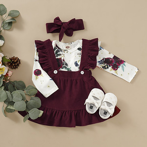 Conjunto de Ropa para Bebé Niña Recién Nacida, Moda 2021: Body Floral, Mono, Blusa, Camiseta, Falda con Tirantes, Diadema con Lazo - Product Image 5