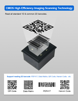 Pemindai kode batang 1D 2D resolusi tinggi USB TTL CMOS pembaca kode QR dengan mesin pindai otomatis untuk kios POS ritel industri