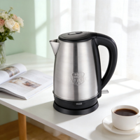 Bouilloire électrique mécanique en acier inoxydable de grande capacité 1,8 L, intérieur en acier inoxydable 304, anti-brûlure à sec, chauffe-eau domestique