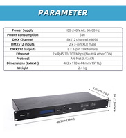 NOUVEAU Extenseur Réseau Artnet DMX 3/5 Broches 8 Voies Sortie 8x512 4096 Canaux pour Contrôleur d'Éclairage Scène DJ Nœud Artnet vers DMX