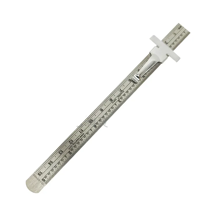 Thép không Gỉ 6 "Pocket Thước với Inches/Cm Thập Phân Tương Đương trên Mặt Sau # KSR15