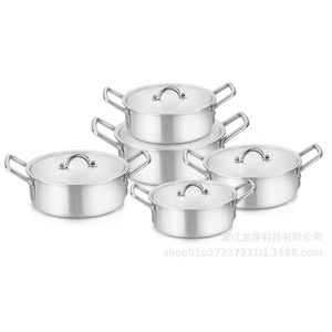 Aluminum <b>Pot</b> <b>Set</b> 10 Pieces 14-26Cm With Lid Durable Kitchenware For Cooking Soup - Product Image 5