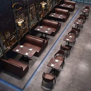 Moda güzellik modern lüks çift taraflı deri sandalye ve masa bar restoran kabini kanepe - Product Image 3